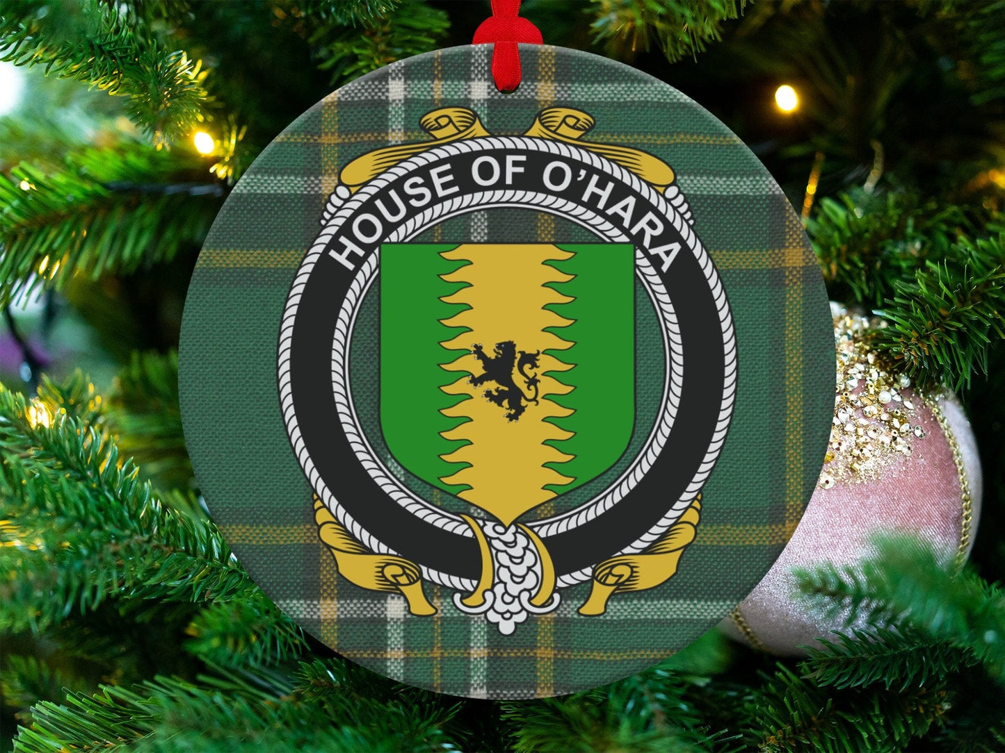 Physical Item O'Hara Crest Irish Tartan Christmas Ornament Decoration Ornaments