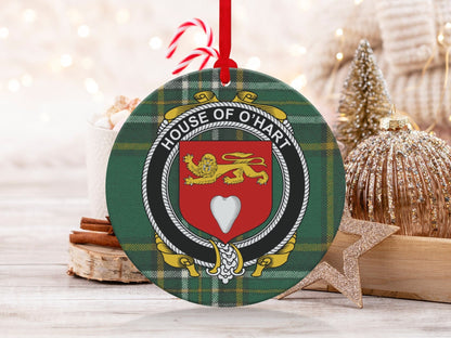 Physical Item O'Hart Crest Irish Tartan Christmas Ornament Decoration