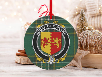 Physical Item O'Heyne Crest Irish tartan Christmas Ornament Decoration