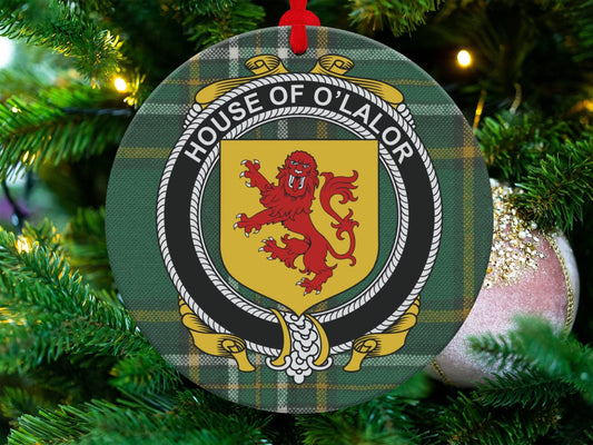 Physical Item O' Lalor Crest Irish surname tartan christmas ornament decoration Ornaments