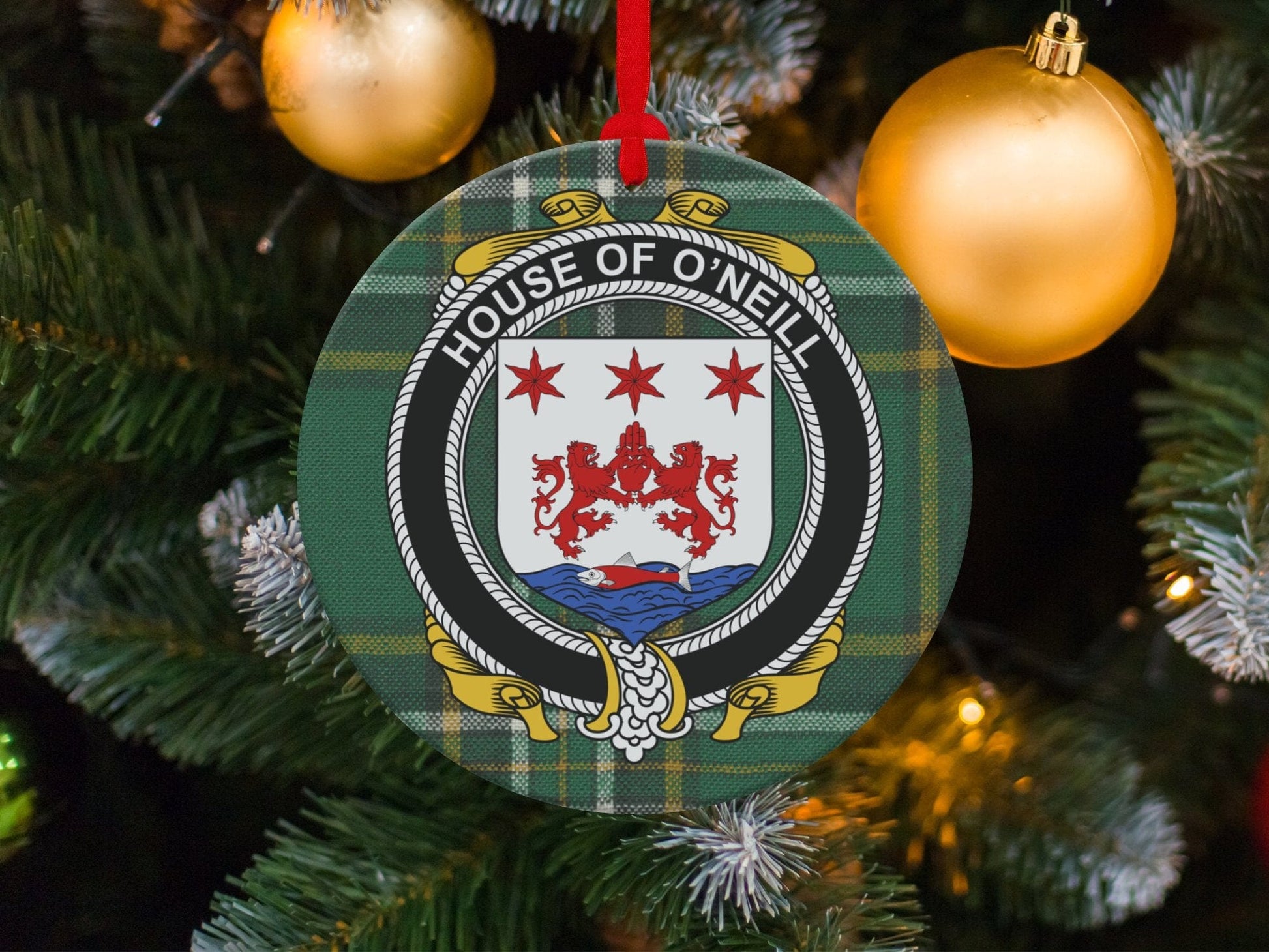 Physical Item O Neill Crest Irish surname tartan christmas ornament decoration Ornaments