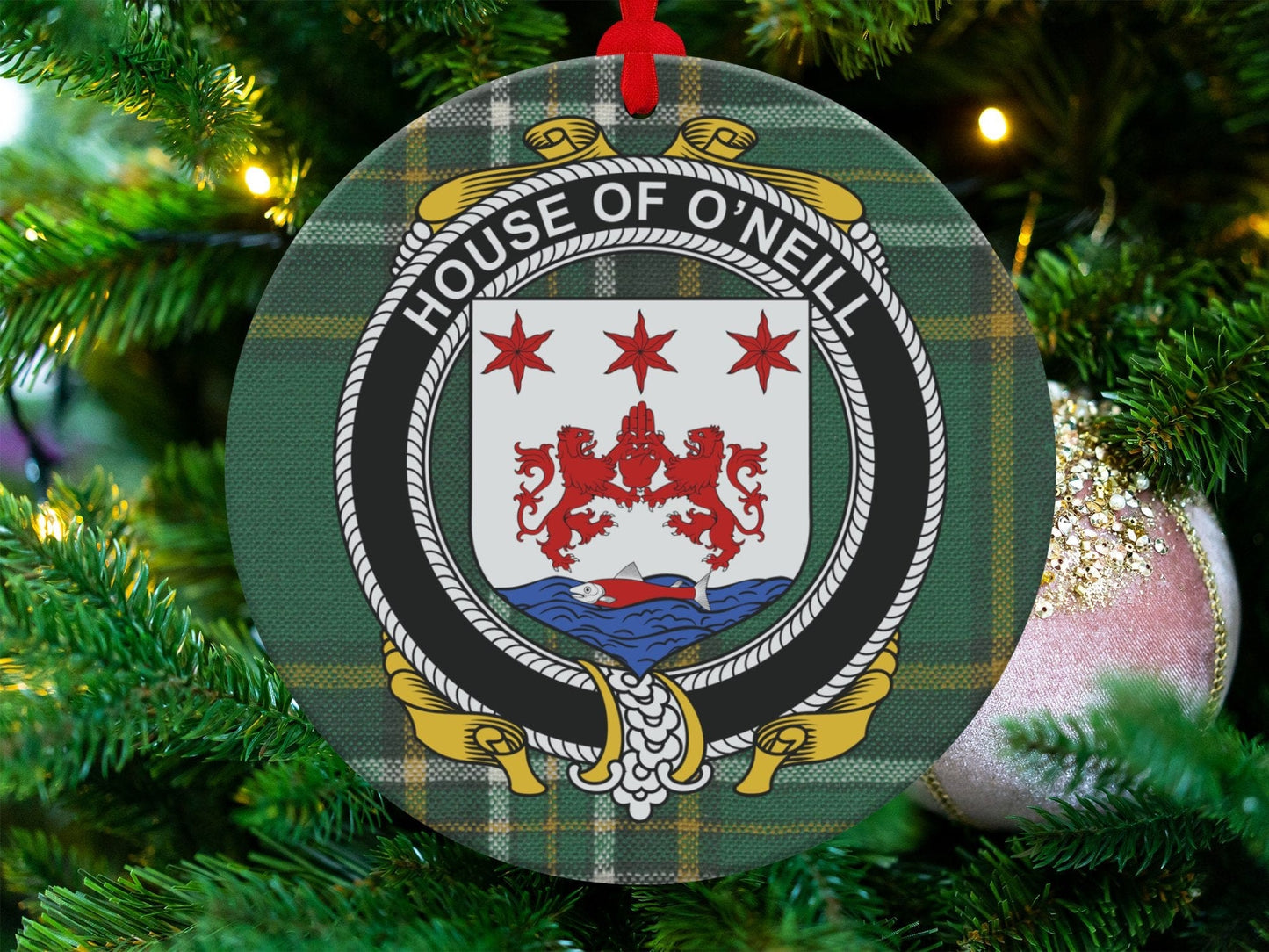 Physical Item O Neill Crest Irish surname tartan christmas ornament decoration Ornaments