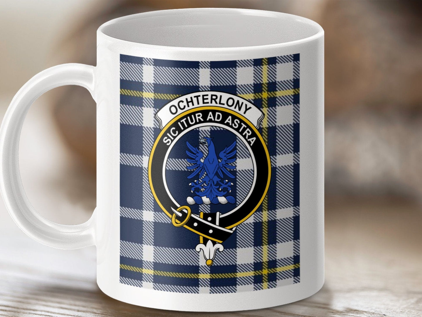 Physical Item Ochterlony Clan Scottish Tartan Crest Mugs