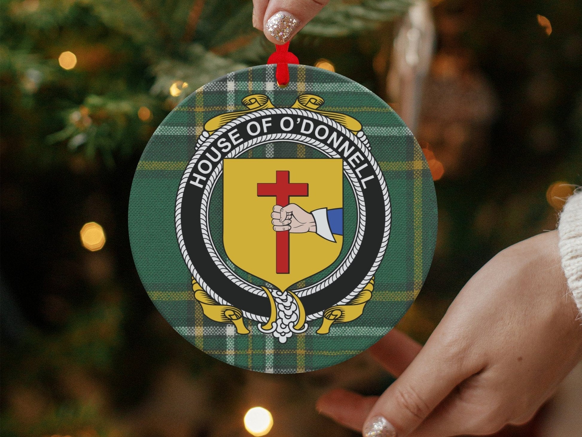 Physical Item ODonnell Crest Irish tartan Christmas ornament decoration Ornaments