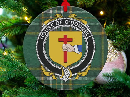 Physical Item ODonnell Crest Irish tartan Christmas ornament decoration Ornaments