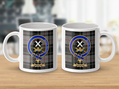 Physical Item Offutt Clan Scottish Tartan Crest Mugs