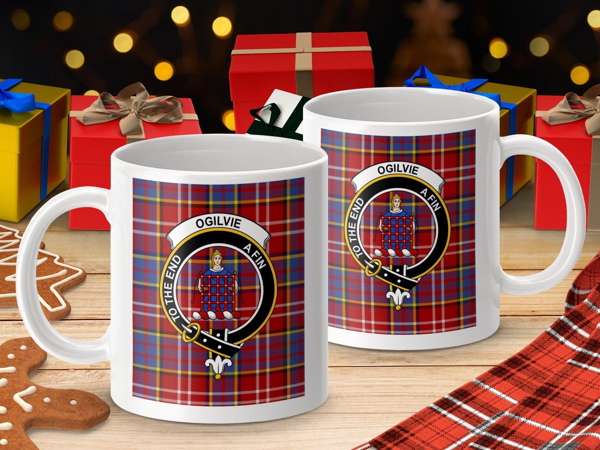 Physical Item Ogilvie Clan Scottish Tartan Crest Mugs