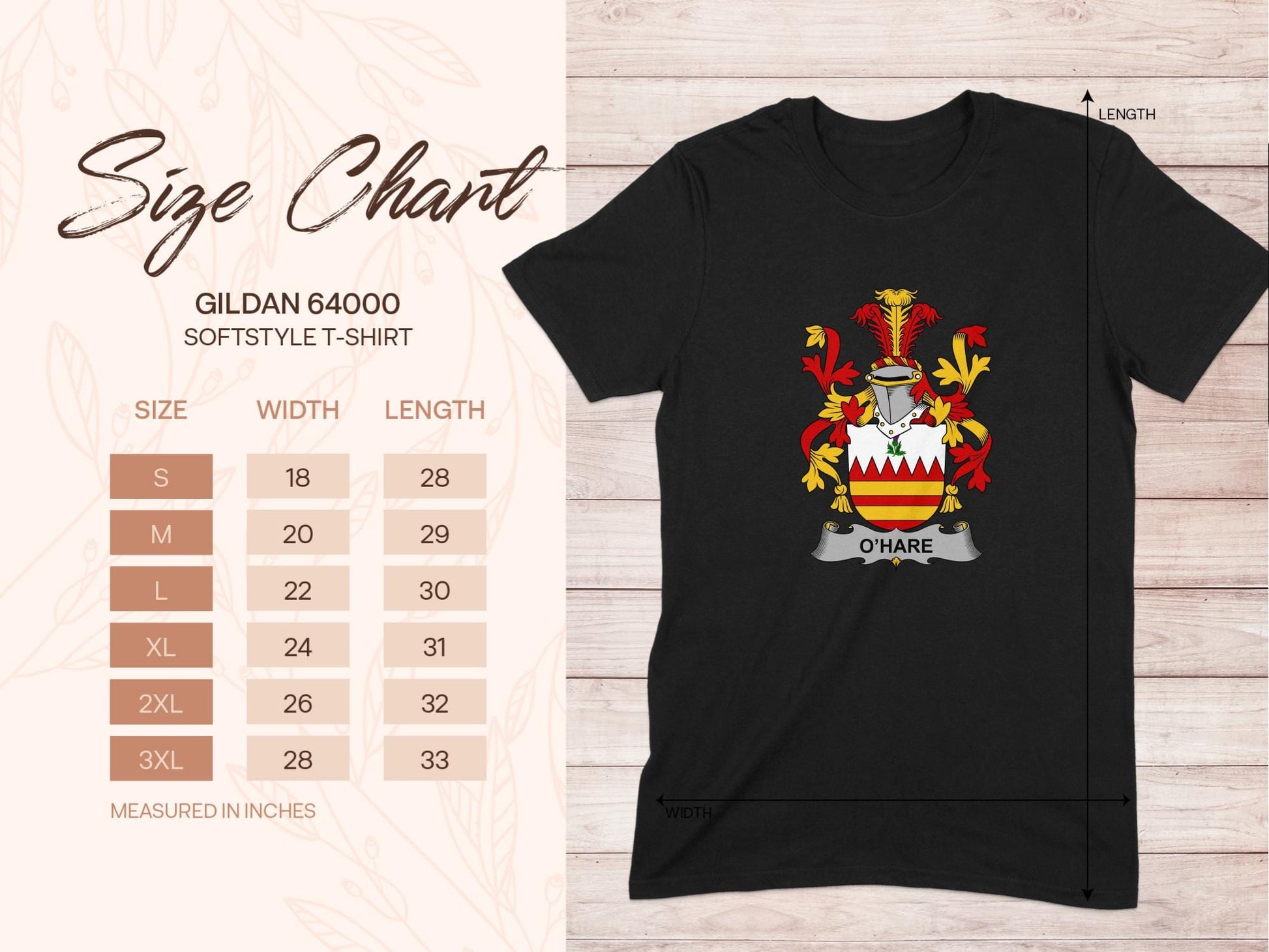 Physical Item OHare Surname Irish Heraldry Unisex T-Shirt