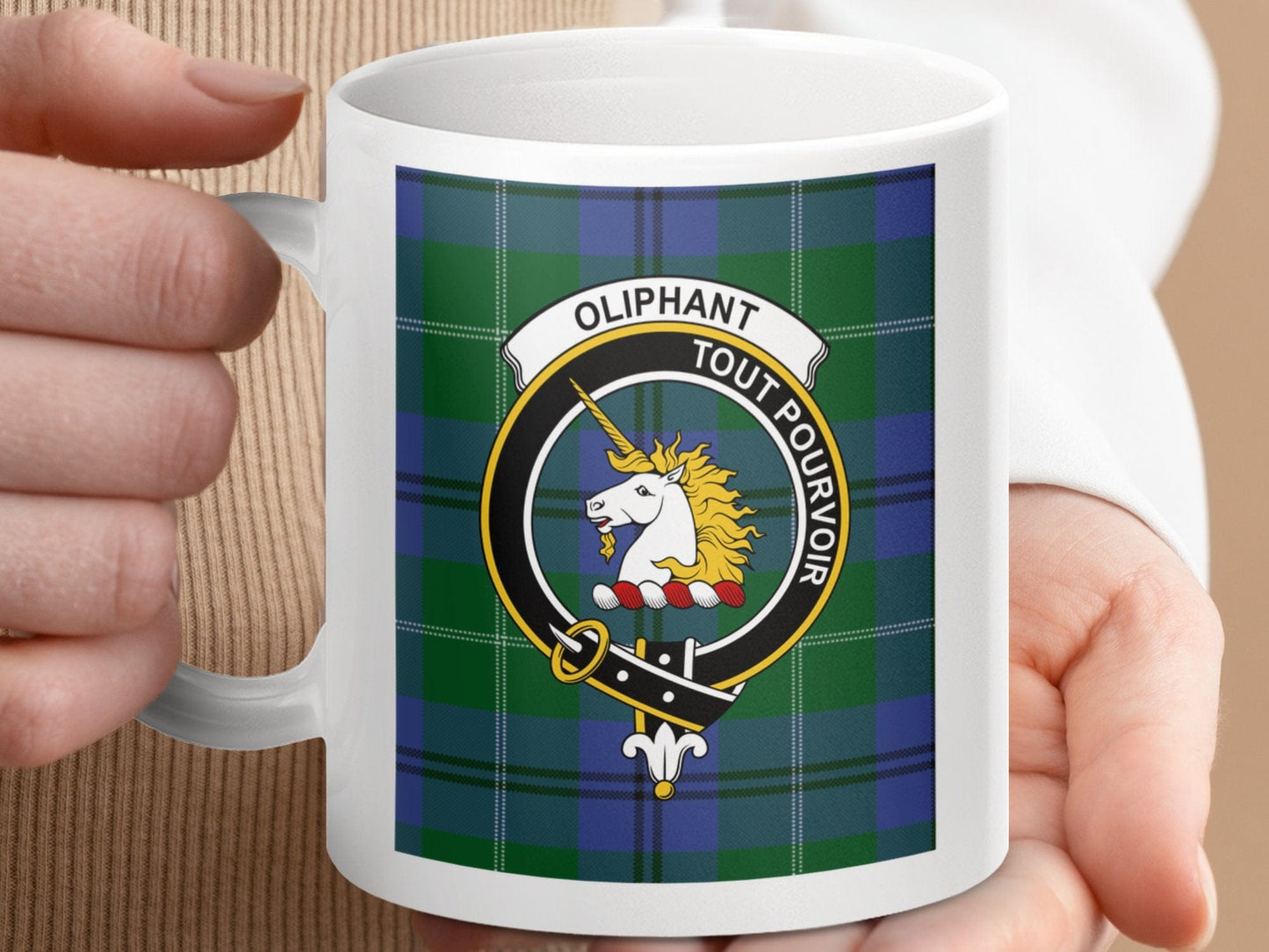 Physical Item Oliphant Clan Scottish Tartan Crest Mugs