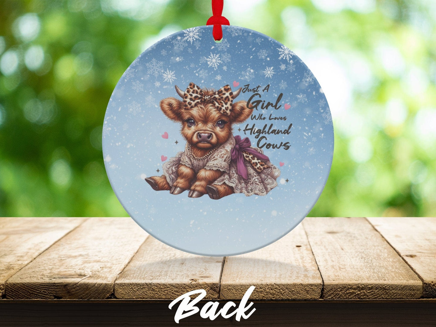 Physical Item Ornaments #1 / metal double sided 3.6" Just A Girl Who Loves Highland Cows Snowflake T-Shirts