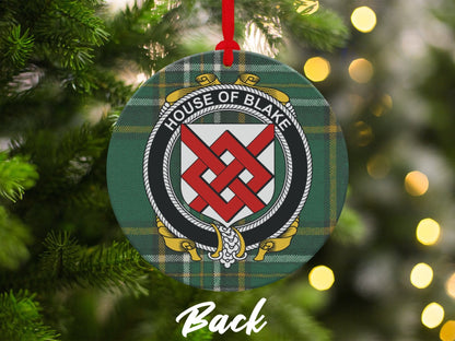 Physical Item Ornaments #1 / two sided print 3.6" Blake Crest Irish tartan Christmas Ornament Decoration Ornaments