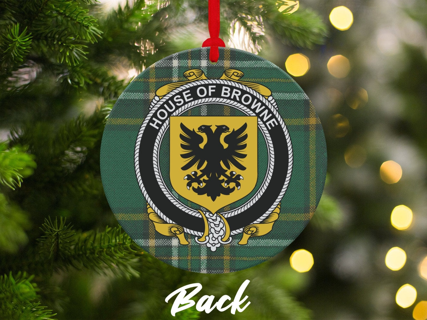 Physical Item Ornaments #1 / two sided print 3.6" Browne Crest Irish Tartan Christmas Ornament Decoration Ornaments