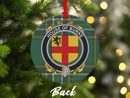 Physical Item Ornaments #1 / two sided print 3.6" Burke Crest Irish tartan Christmas Ornament Decoration Ornaments