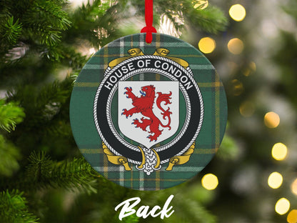 Physical Item Ornaments #1 / two sided print 3.6" Condon Crest Irish tartan Christmas Ornament Decoration