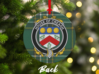 Physical Item Ornaments #1 / two sided print 3.6" Creagh Crest Irish tartan Christmas Ornament Decoration Ornaments