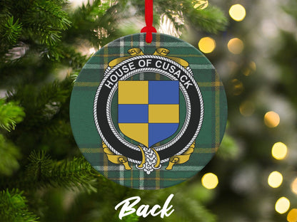 Physical Item Ornaments #1 / two sided print 3.6" Cusack Crest Irish tartan Christmas Ornament Decoration Ornaments