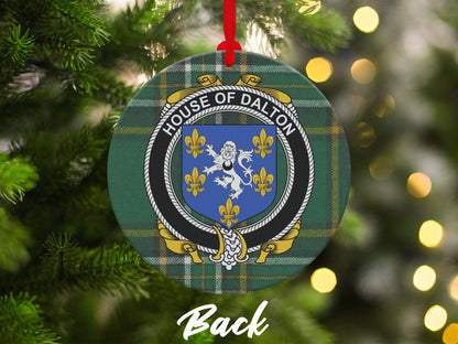 Physical Item Ornaments #1 / two sided print 3.6" Dalton Crest Irish tartan Christmas Ornament Decoration