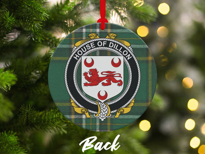 Physical Item Ornaments #1 / two sided print 3.6" Dillon Crest Irish tartan Christmas Ornament Decoration