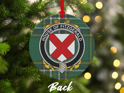 Physical Item Ornaments #1 / two sided print 3.6" Fitzgerald Crest Irish tartan Christmas Ornament Decoration Ornaments