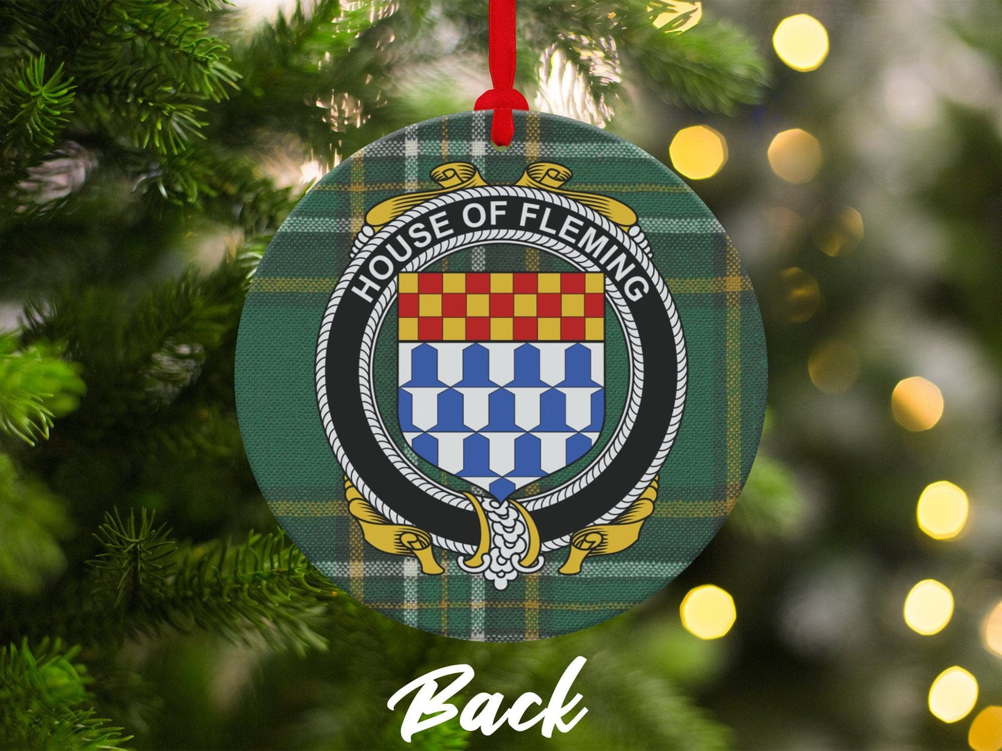 Physical Item Ornaments #1 / two sided print 3.6" Fleming Crest Irish tartan Christmas Ornament Decoration Ornaments