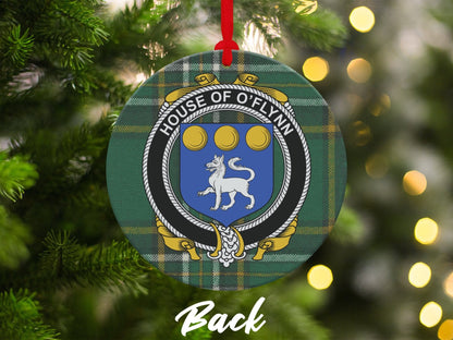 Physical Item Ornaments #1 / two sided print 3.6" Flynn Crest Irish tartan Christmas Ornament Decoration Ornaments