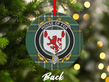 Physical Item Ornaments #1 / two sided print 3.6" Fox Crest Irish tartan Christmas Ornament Decoration Ornaments