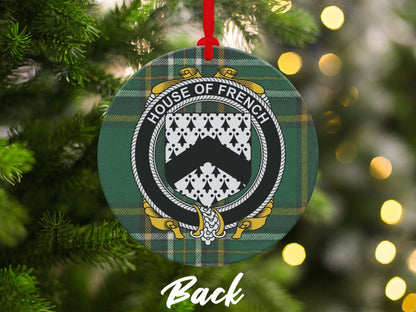 Physical Item Ornaments #1 / two sided print 3.6" French Crest Irish tartan Christmas Ornament Decoration Ornaments