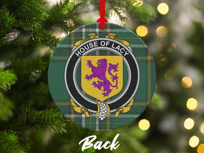 Physical Item Ornaments #1 / two sided print 3.6" Lacy Crest Irish Tartan Christmas Decoration Ornaments