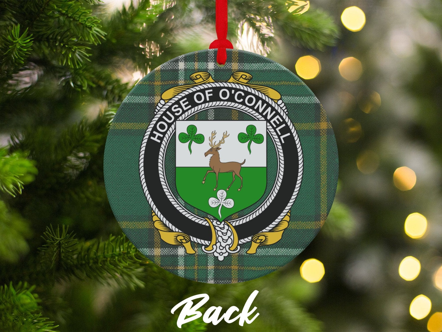 Physical Item Ornaments #1 / two sided print 3.6" O'Connell Crest Irish Tartan Christmas Ornament Decorations Ornaments