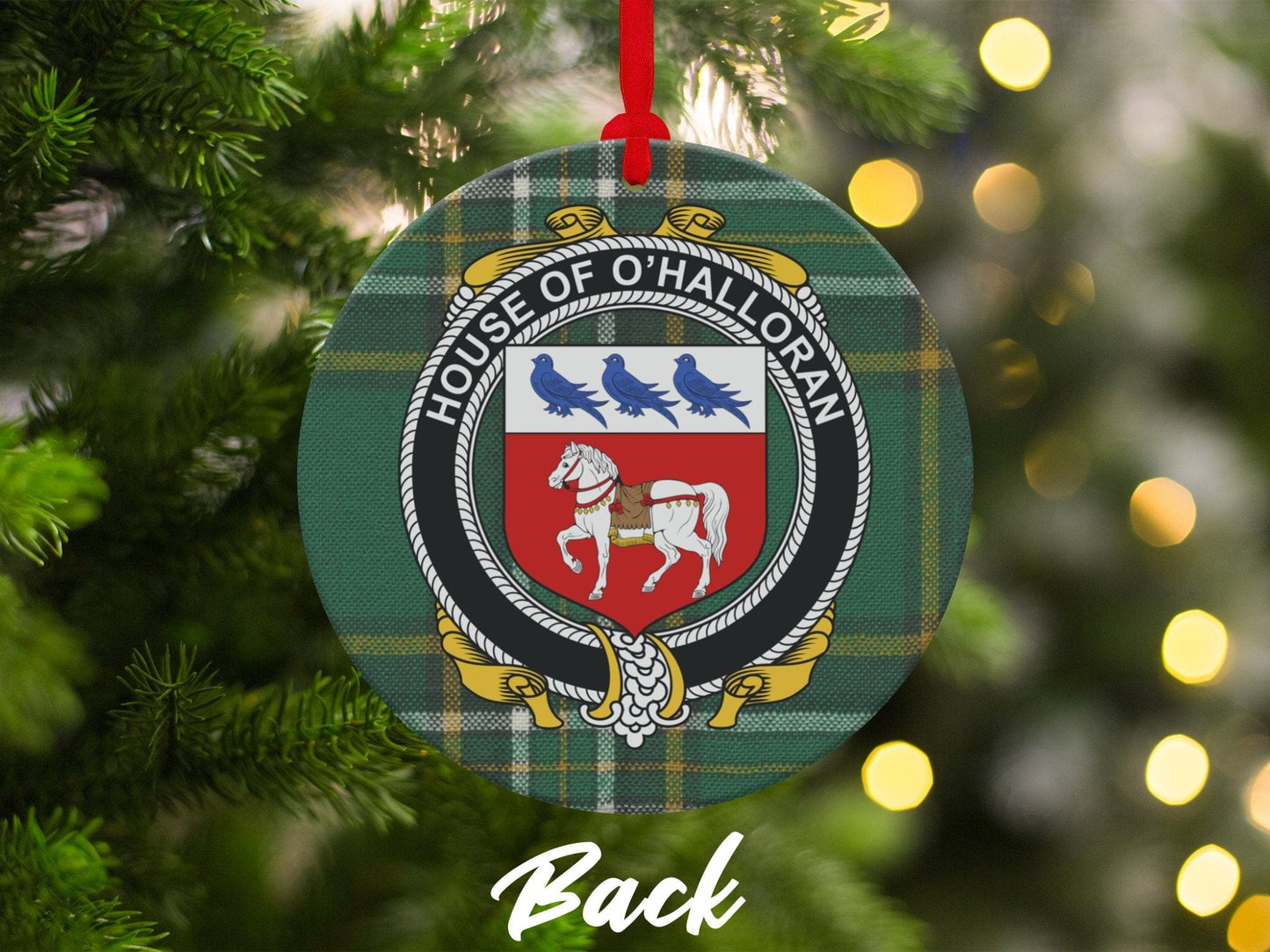 Physical Item Ornaments #1 / two sided print 3.6" O'Halloran Crest Irish tartan Christmas Ornament Decoration