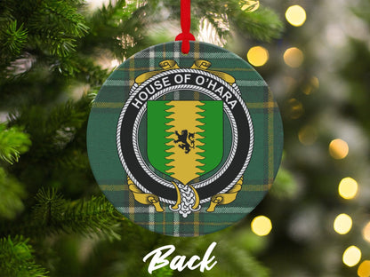 Physical Item Ornaments #1 / two sided print 3.6" O'Hara Crest Irish Tartan Christmas Ornament Decoration Ornaments