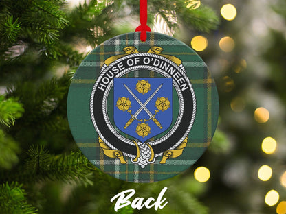 Physical Item Ornaments #1 / two sided print 3.6" ODinneen Crest Irish tartan Christmas ornament decoration Ornaments