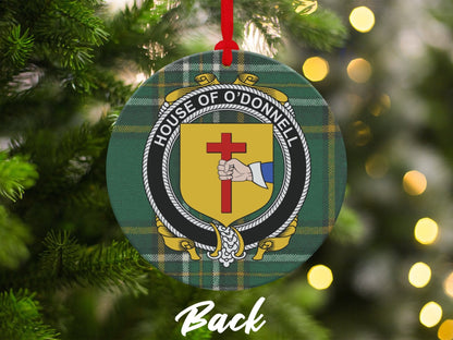 Physical Item Ornaments #1 / two sided print 3.6" ODonnell Crest Irish tartan Christmas ornament decoration Ornaments