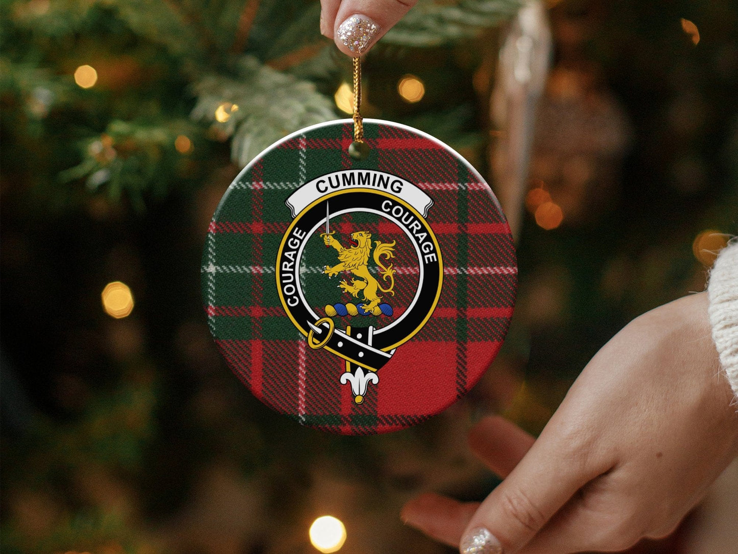 Physical Item Ornaments Aluminium / 3" Cumming Clan Crest Courage Christmas Tartan Ornaments