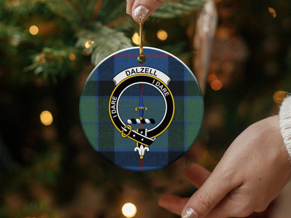 Physical Item Ornaments Aluminium / 3" Dalzell I Dare Scottish Clan Tartan Christmas Ornaments