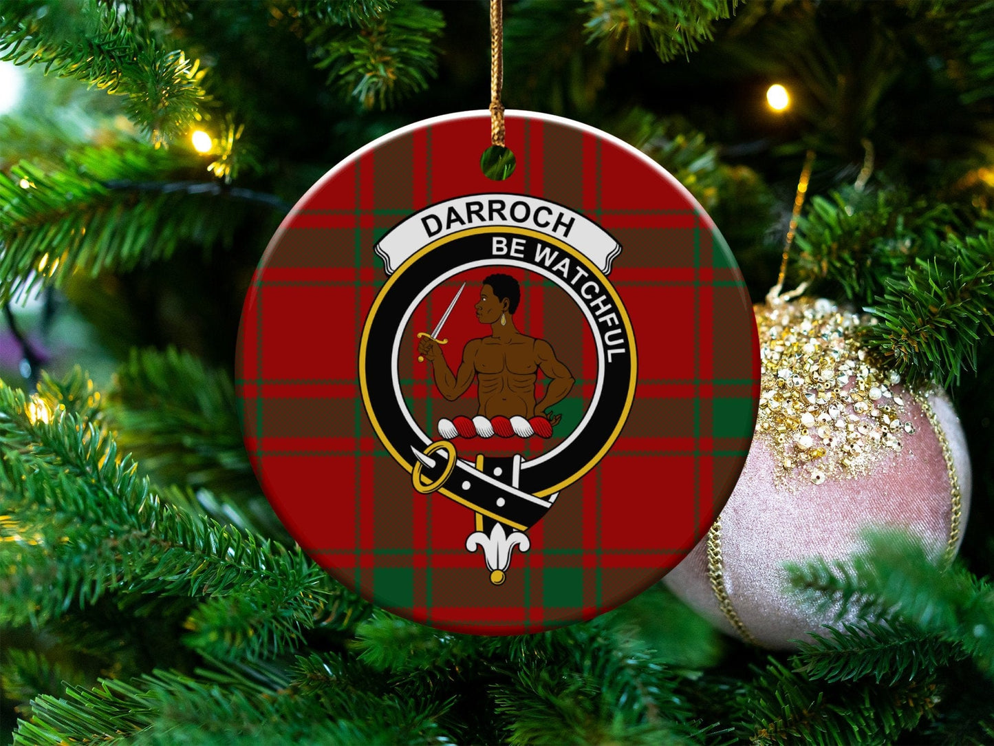 Physical Item Ornaments Aluminium / 3" Darroch Scottish Clan Crest Christmas Tree Ornaments