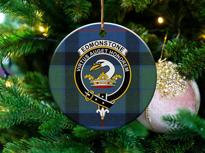 Physical Item Ornaments Aluminium / 3" Edmonstone Clan Crest Christmas Scottish Tartan Ornaments