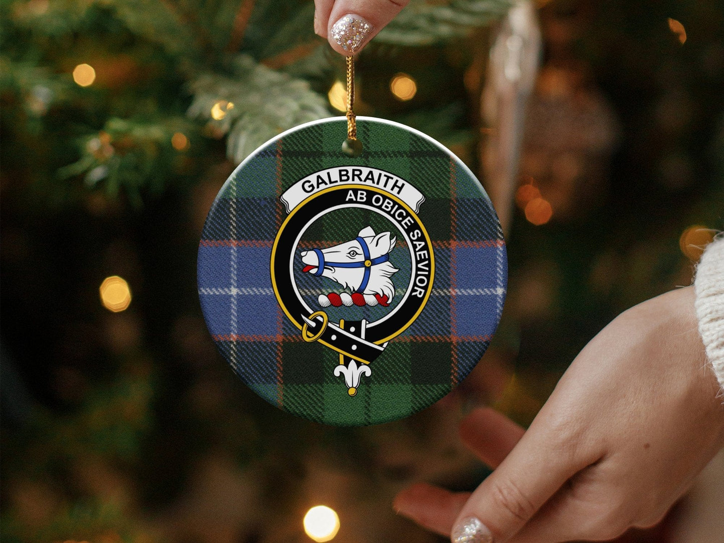 Physical Item Ornaments Aluminium / 3" Galbraith Clan Crest Christmas Scottish Tartan Ornaments