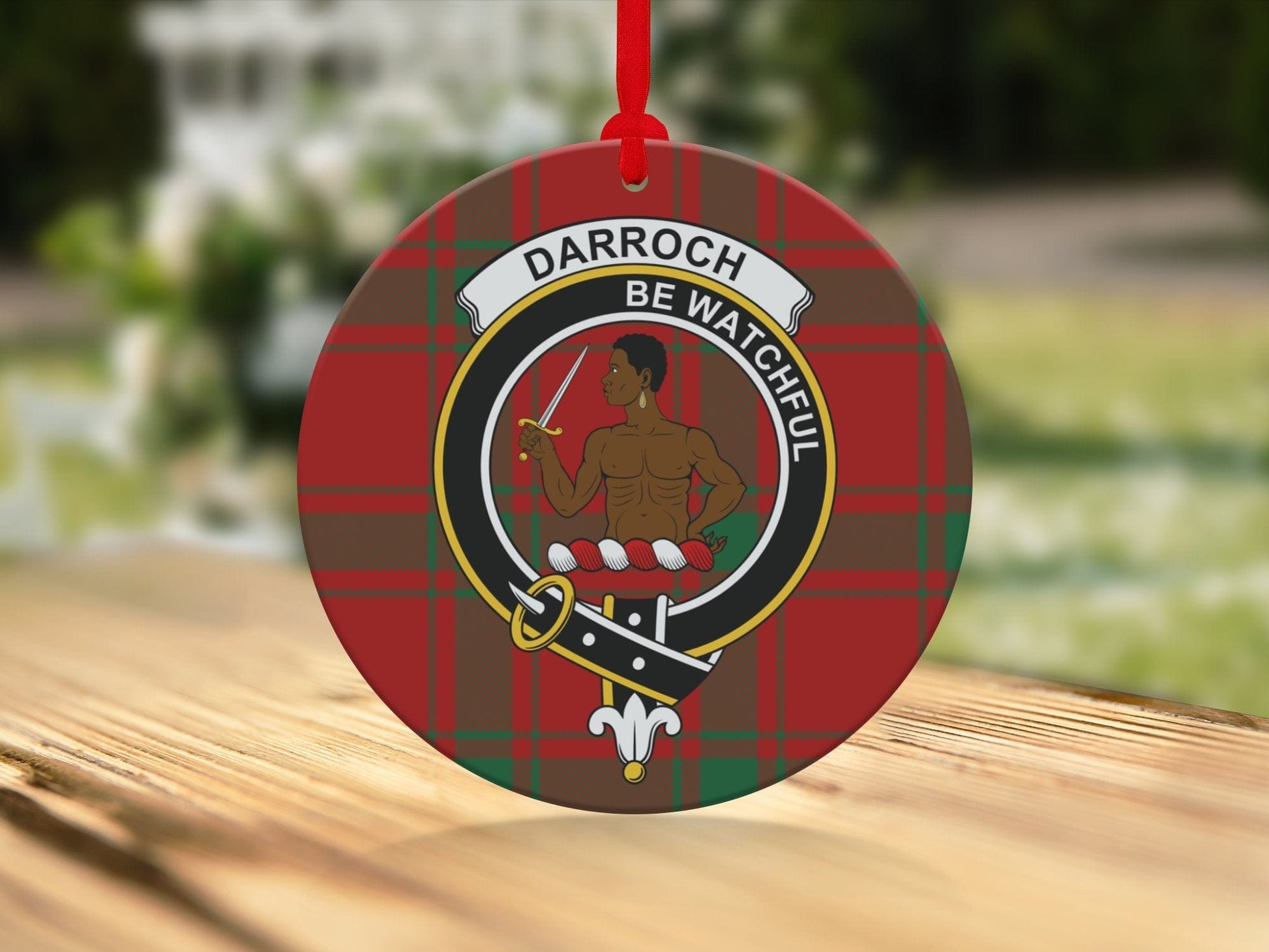 Physical Item Ornaments Ceramic / 3.6" Darroch Scottish Clan Crest Christmas Tree Ornaments