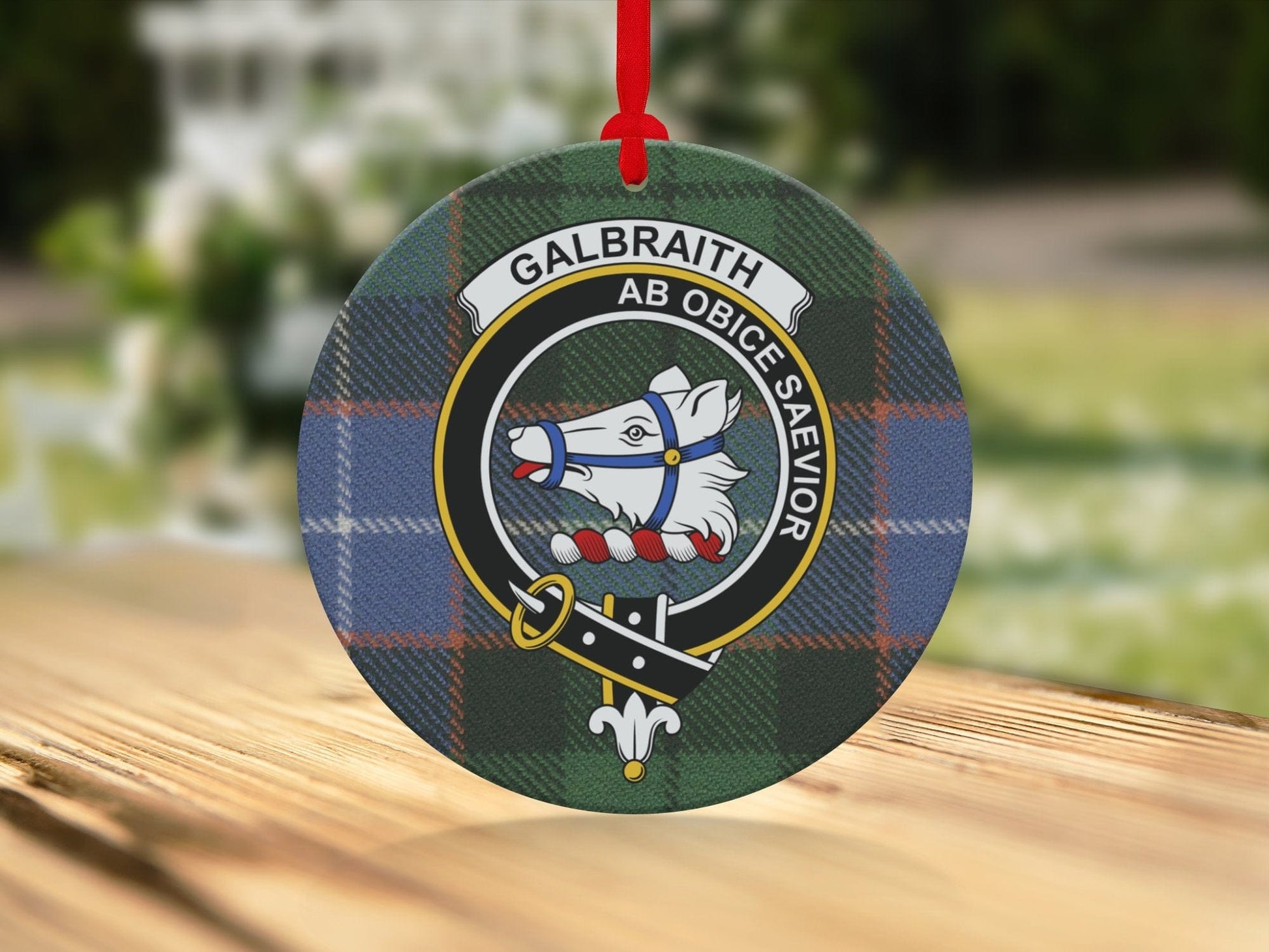 Physical Item Ornaments Ceramic / 3.6" Galbraith Clan Crest Christmas Scottish Tartan Ornaments