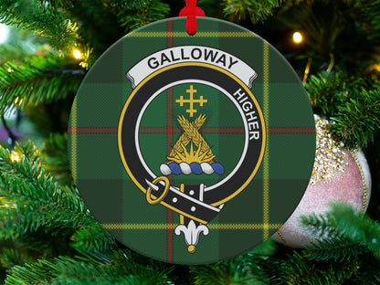 Physical Item Ornaments Ceramic / 3.6" Galloway Higher Crest Christmas Scottish Clan Ornaments