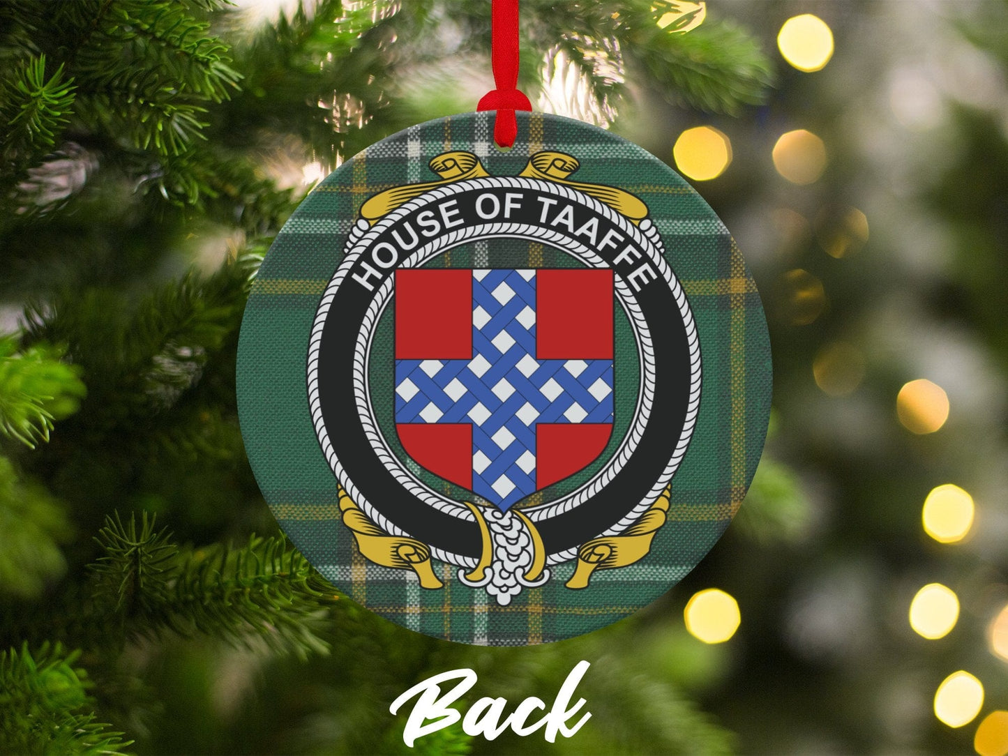 Physical Item Ornaments Double sided print / two sided print 3.6" Taaffe Crest Irish surname tartan christmas ornament decoration Ornaments