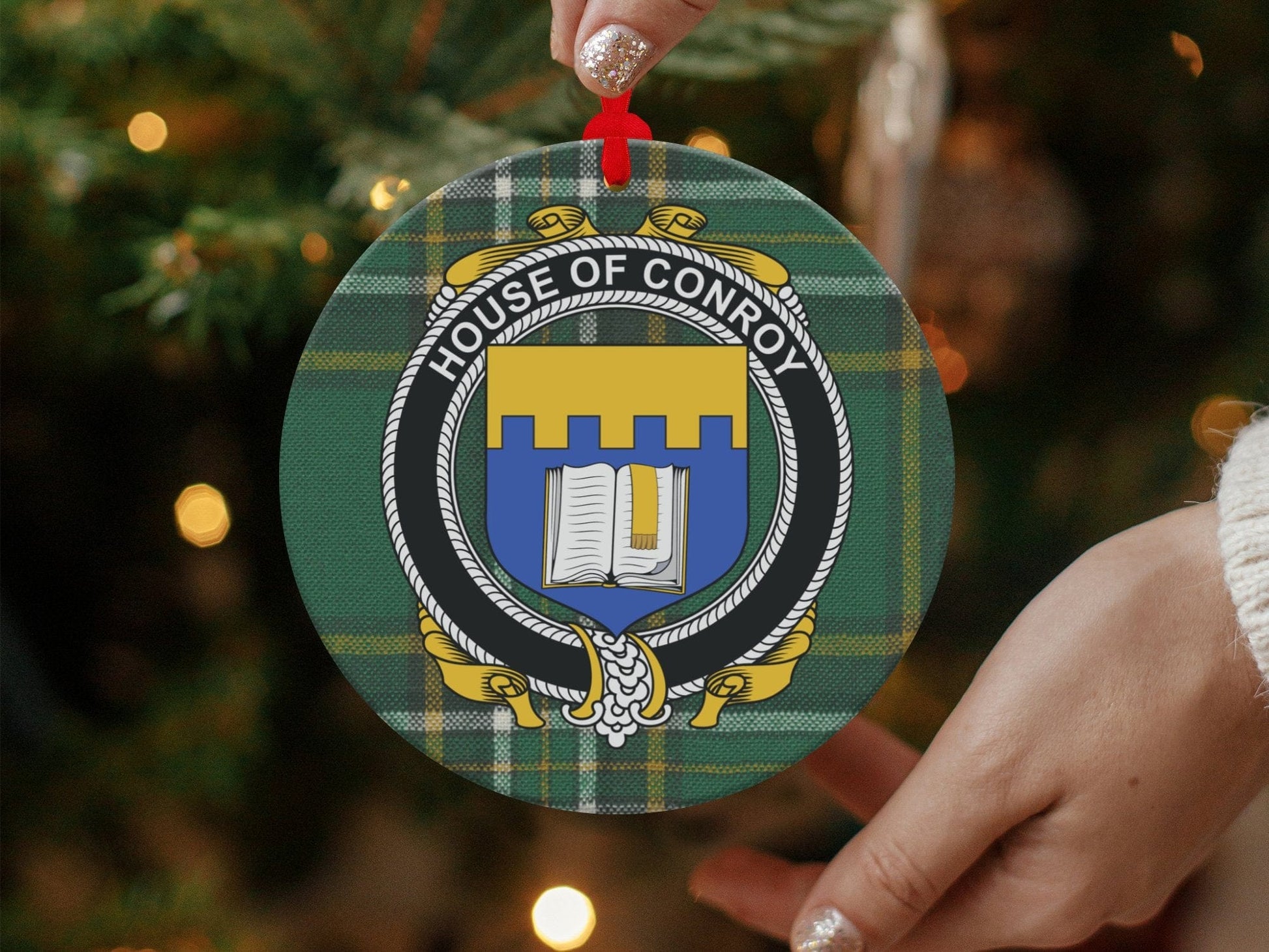 Physical Item Ornaments / one sided print 3.6" Conroy Crest Irish Tartan Christmas Ornament Decoration Ornaments