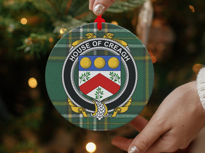 Physical Item Ornaments / one sided print 3.6" Creagh Crest Irish tartan Christmas Ornament Decoration Ornaments