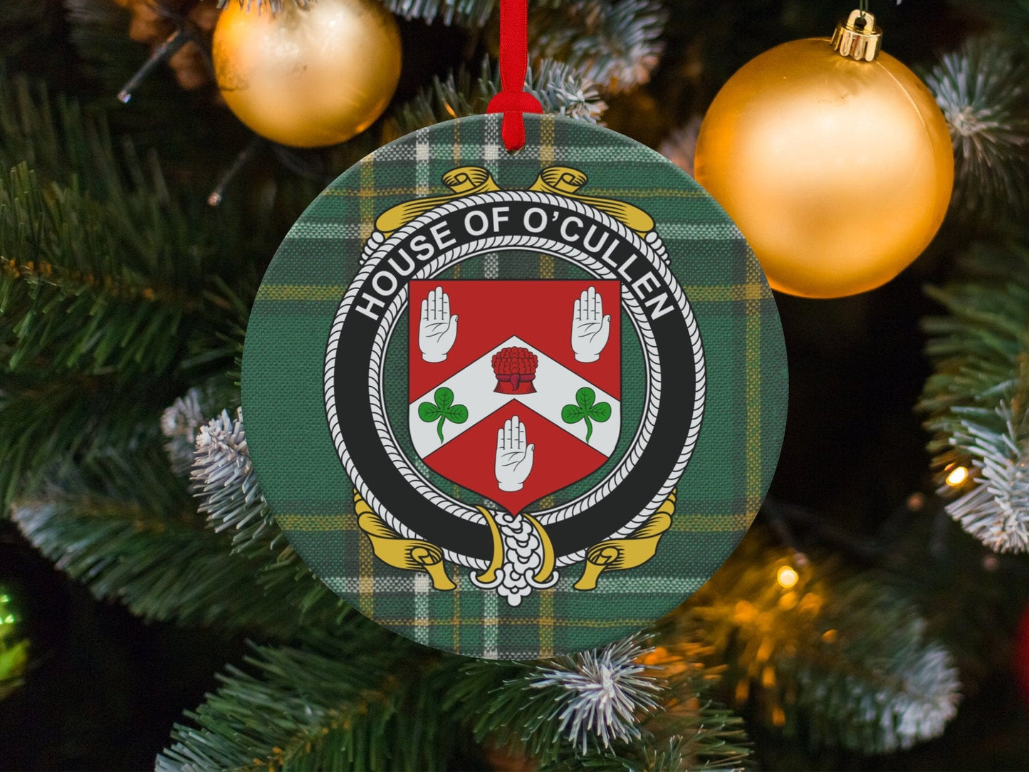 Physical Item Ornaments / one sided print 3.6" Cullen Crest Irish tartan Christmas ornament decoration Ornaments