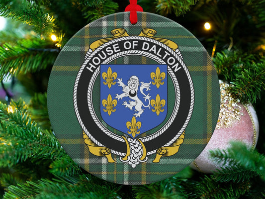 Physical Item Ornaments / one sided print 3.6" Dalton Crest Irish tartan Christmas Ornament Decoration