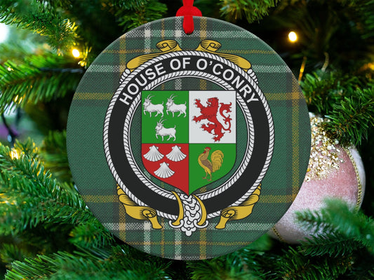 Physical Item Ornaments / one sided print 3.6" O'Conry Crest Irish tartan Christmas ornament Ornaments