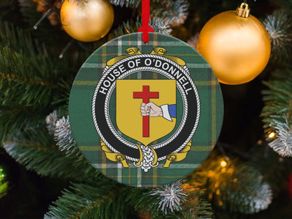 Physical Item Ornaments / one sided print 3.6" ODonnell Crest Irish tartan Christmas ornament decoration Ornaments