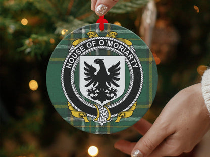 Physical Item Ornaments single sided print / one sided print 3.6" Moriarty Crest Irish surname tartan christmas decoration Ornaments