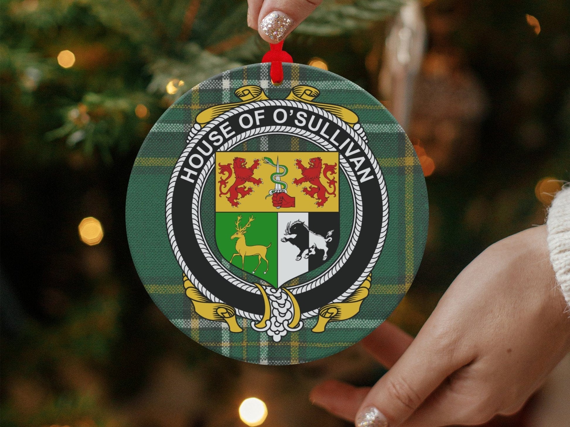 Physical Item Ornaments single sided print / one sided print 3.6" Sullivan Crest Irish surname tartan christmas ornament decoration Ornaments